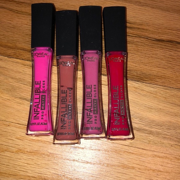 Lot of 4 L’Oréal infallible pro matte lip glosses - Picture 1 of 2